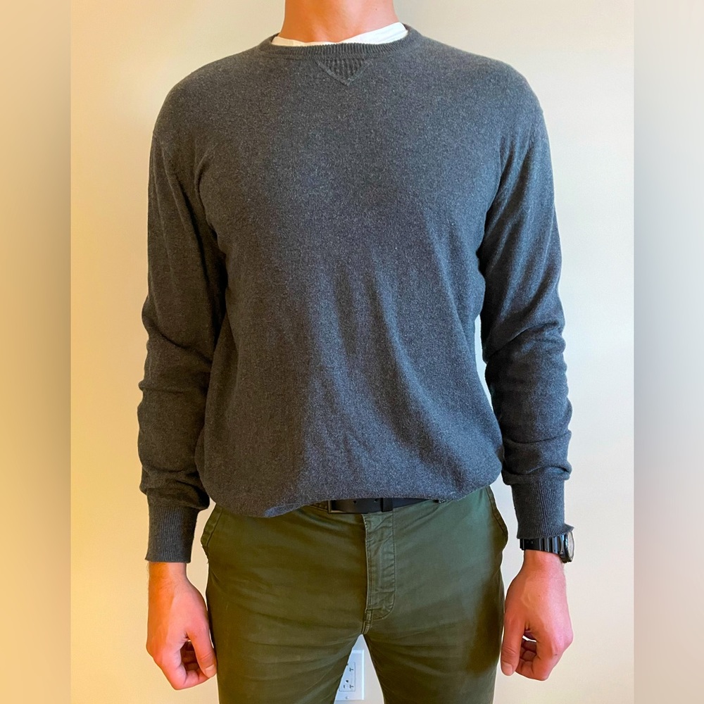 Linksoul Gray Cotton-Cashmere Crewneck - L
